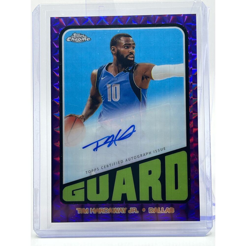 2023-24 Topps Chrome Tim Hardaway Jr 1972 Insert Purple Geometric Auto Mavericks - Picture 1 of 2